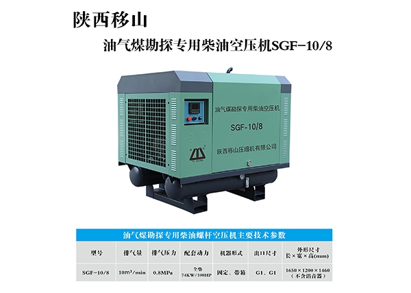 濟(jì)寧10立方8立方74KW油氣煤勘探專用柴油空壓機(jī)